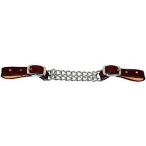 Formay Western Leather 5/8" Double Chain Curb Strap Latigo Burgandy